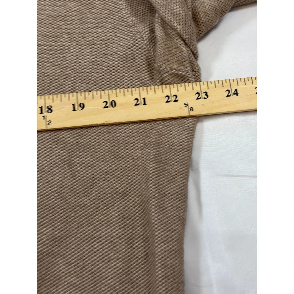 Polo Ralph Lauren Mens Large Tan Pima Cotton Textured Quarter Zip Sweater L